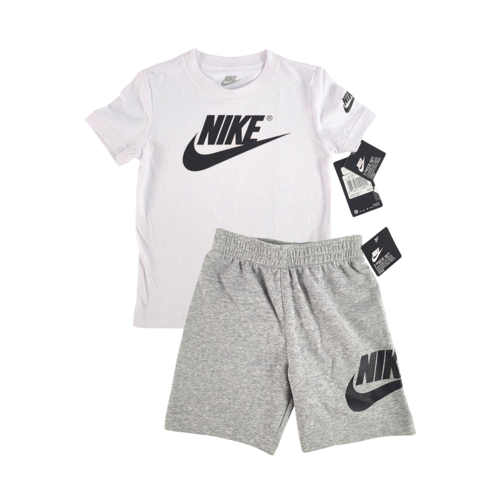 Nike Toddler  White Logo T-Shirt & Gray Shorts Set, 2 Piece Set | 4T